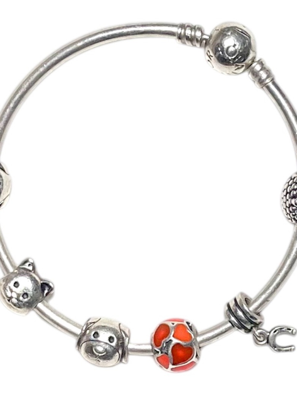Pandora Silver Charm Bracelet with assorted charms